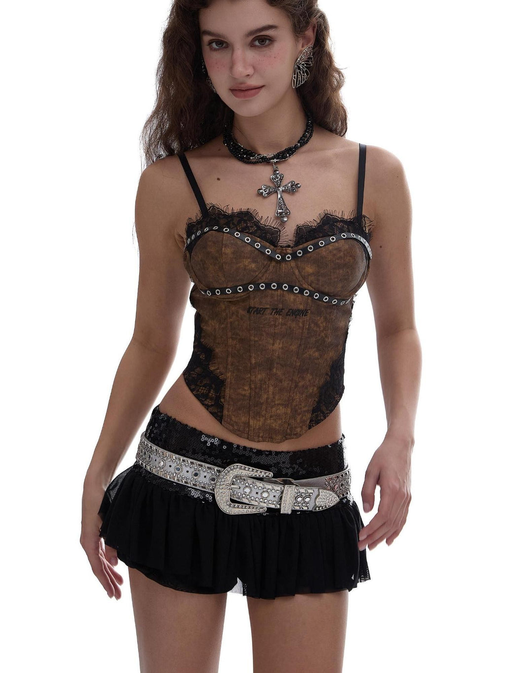 START THE ENGINE Sequin Mesh Tulle Low Waist Puff A Line Women's Polyester Mini Skirts