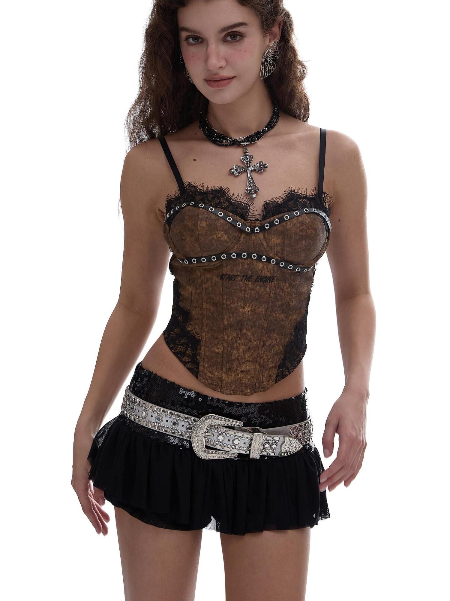 START THE ENGINE Sequin Mesh Tulle Low Waist Puff A Line Women's Polyester Mini Skirts