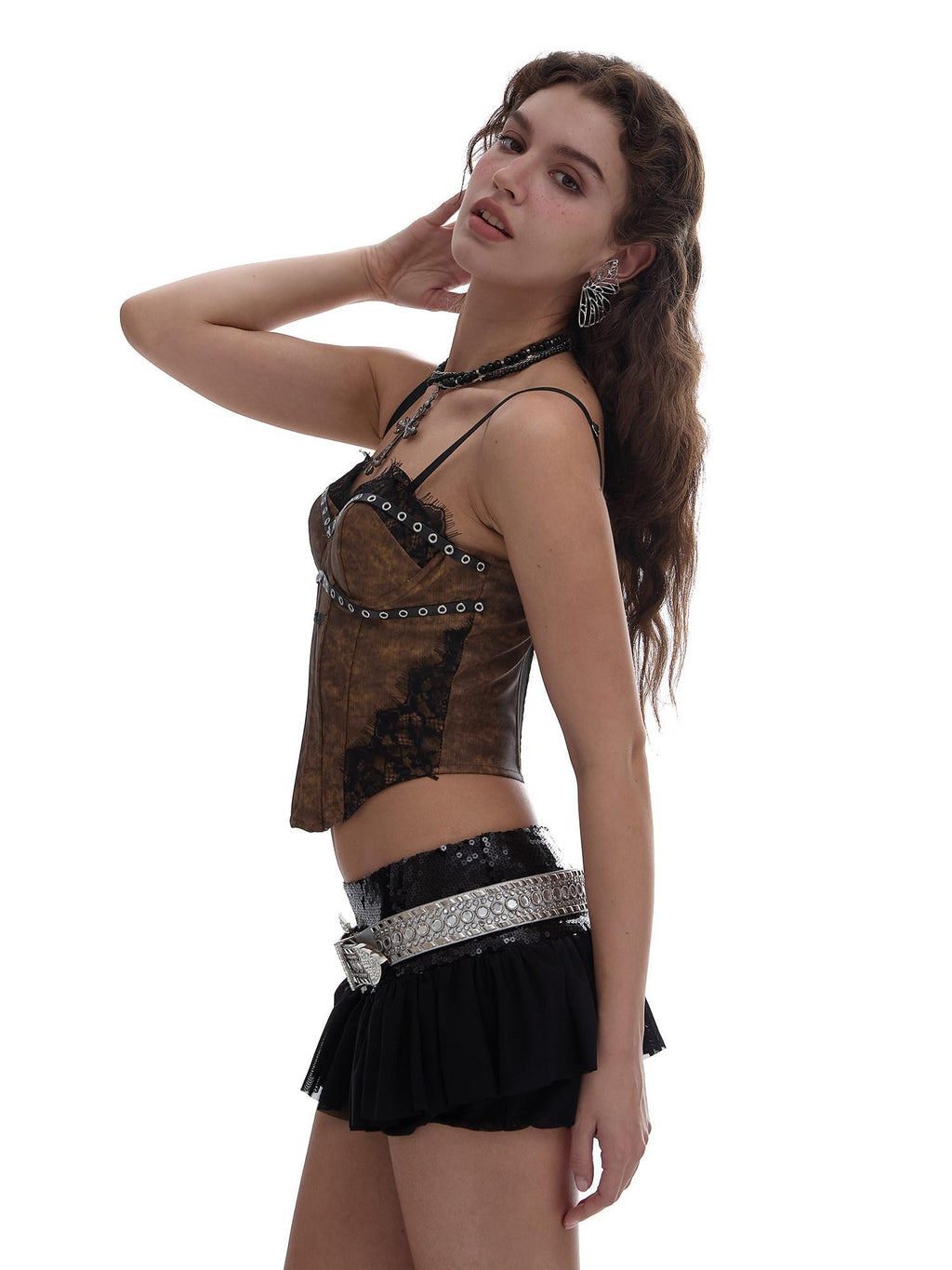 START THE ENGINE Sequin Mesh Tulle Low Waist Puff A Line Women's Polyester Mini Skirts