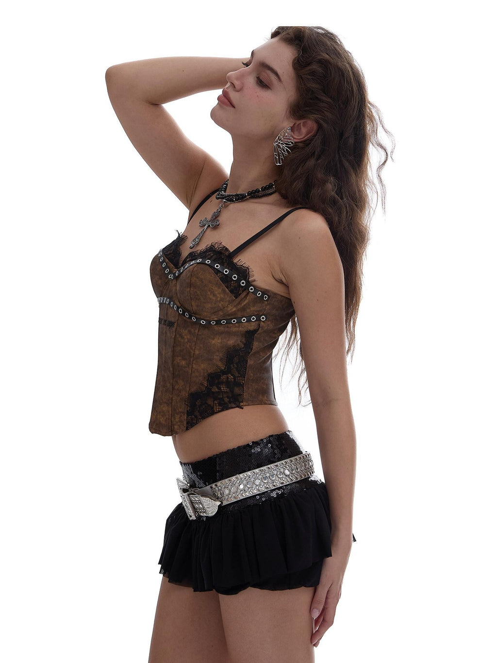 START THE ENGINE Sequin Mesh Tulle Low Waist Puff A Line Women's Polyester Mini Skirts