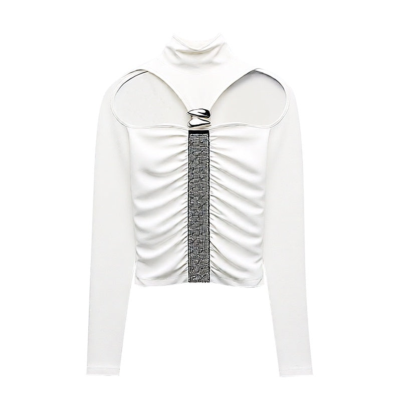 START_THE_ENGINE_Sequin_Print_Off_Shoulder_High_Neck_Slim_Fit_Cotton_Women's_Long_Sleeve_T-shirts_1004261378682_MISSTT