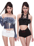 START_THE_ENGINE_Two_Tone_Studded_Lace_Panel_Slim_Fit_Women's_Hot_Pants_894121482074_MISSTT