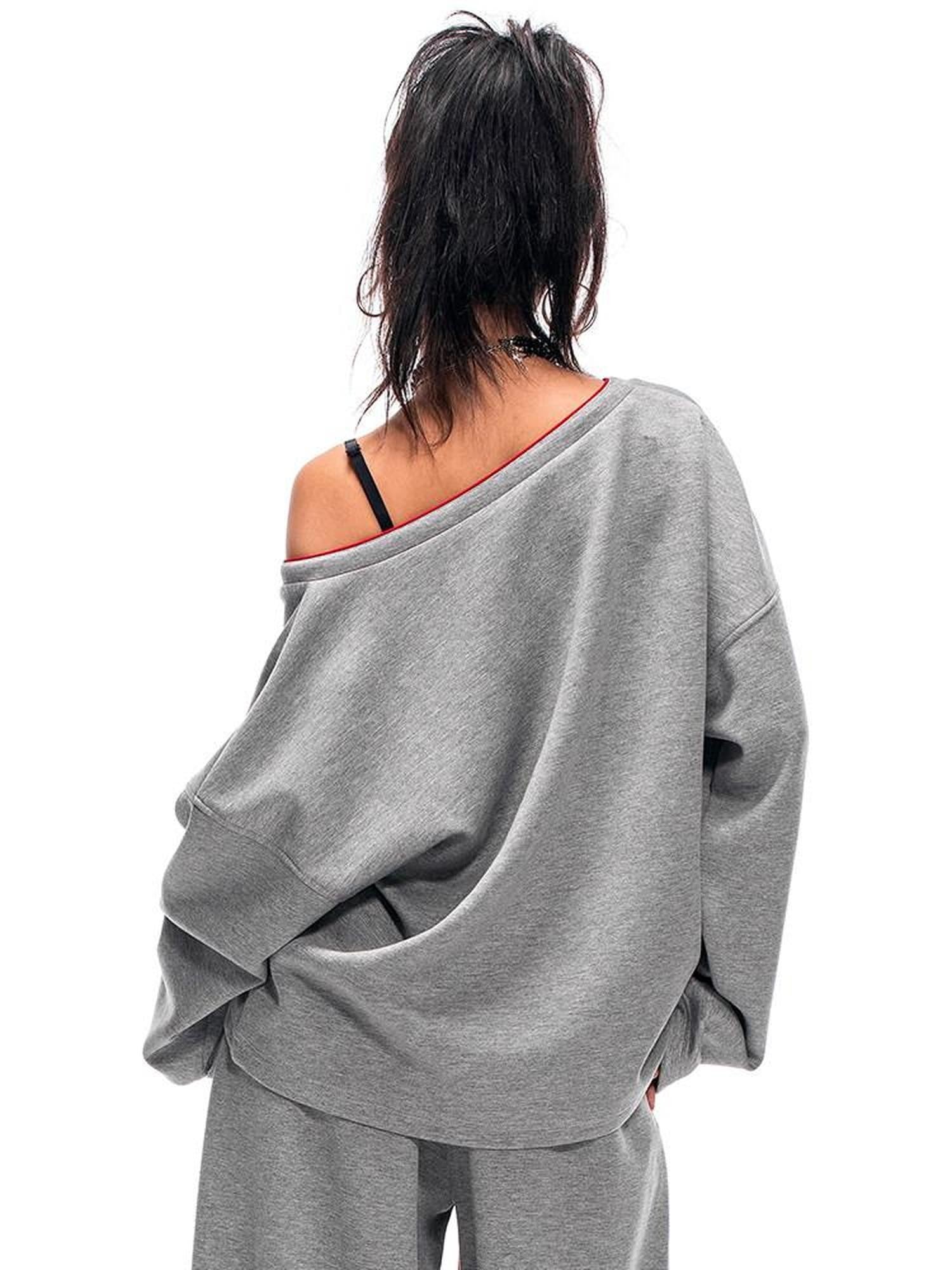 START THE ENGINE V-neck Colorblock Studded Reversible Women's Viscose Blend Sweatshirts