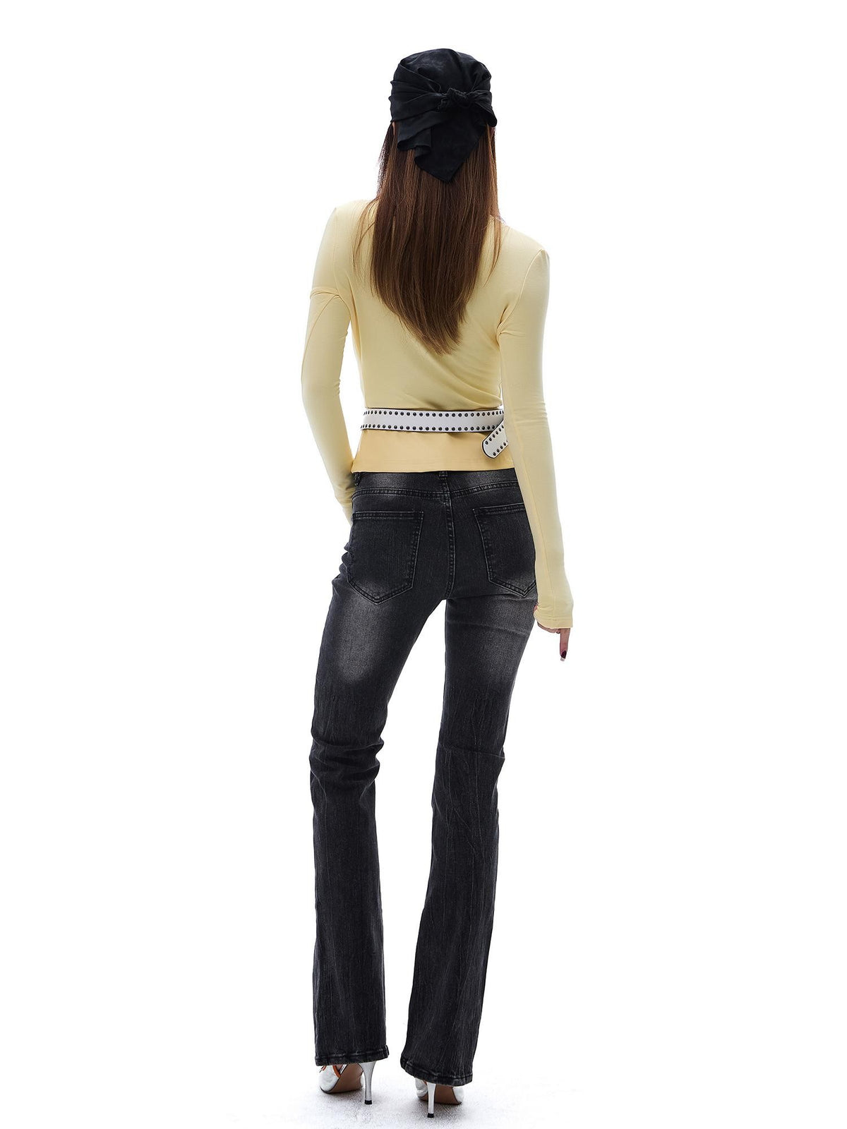 START THE ENGINE Vintage Wash Low Rise Flared Women's Cotton Slim Jeans