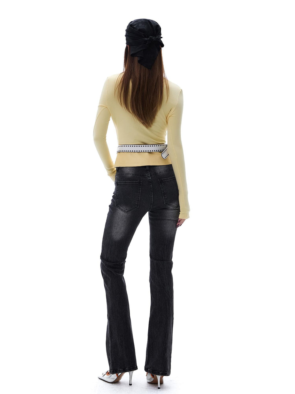 START THE ENGINE Vintage Wash Low Rise Flared Women's Cotton Slim Jeans