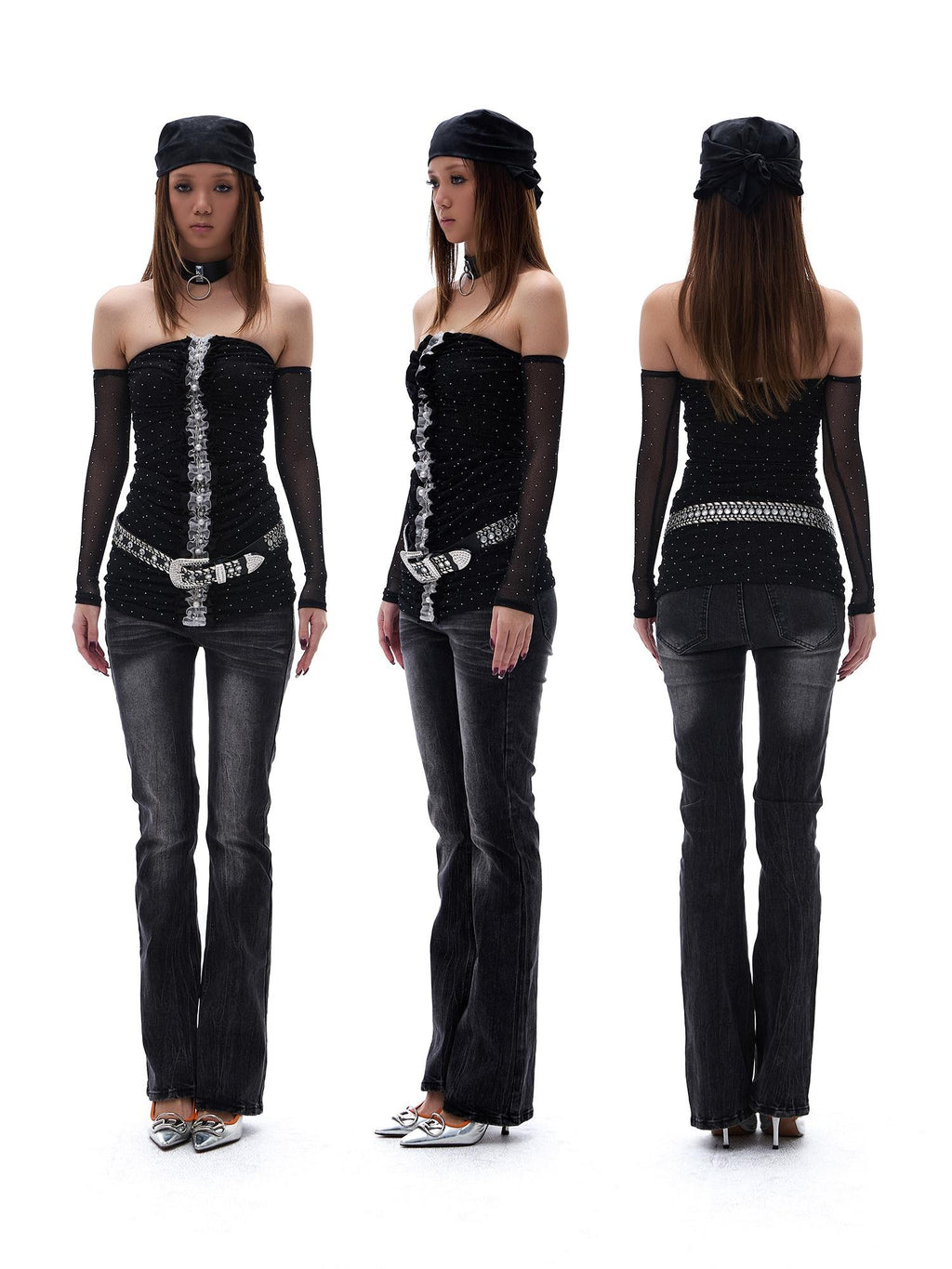 START THE ENGINE Vintage Wash Low Rise Flared Women's Cotton Slim Jeans