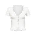 START_THE_ENGINE_White_Buttoned_Cardigan_V-neck_Women's_Short_Sleeve_T-shirts_931318800578_MISSTT