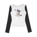 SagiDolls_Black_And_White_Print_Color_Block_Round_Neck_Women's_Cotton_Long_Sleeve_T-shirts_1077112167824_MISSTT
