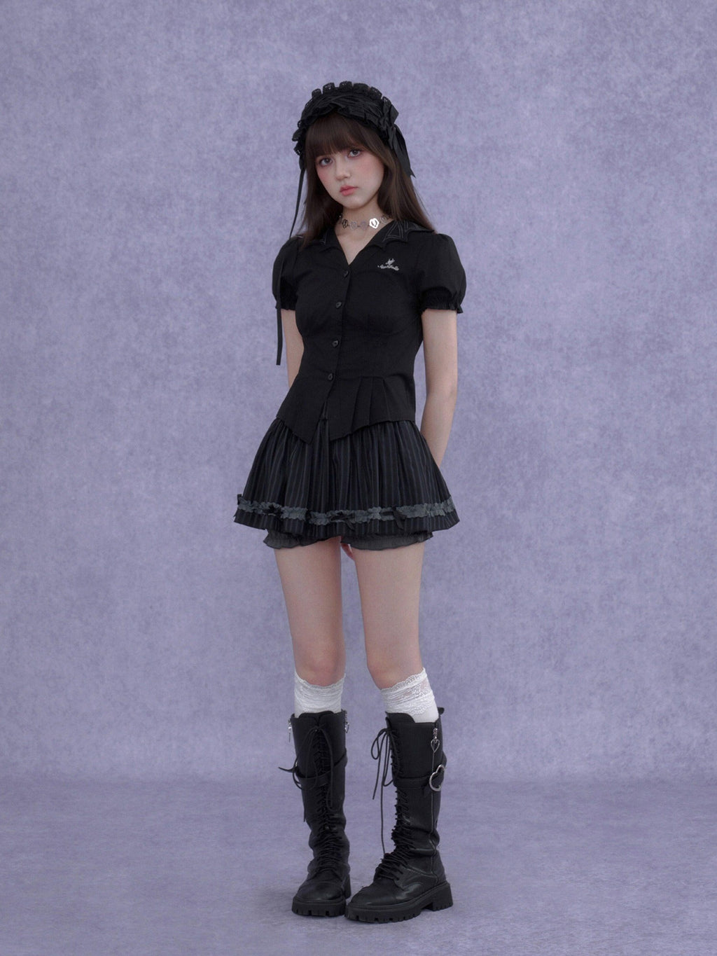 SagiDolls Black Forest Lolita Pleated Slimming Women's Polyester Blend A-line Skirts