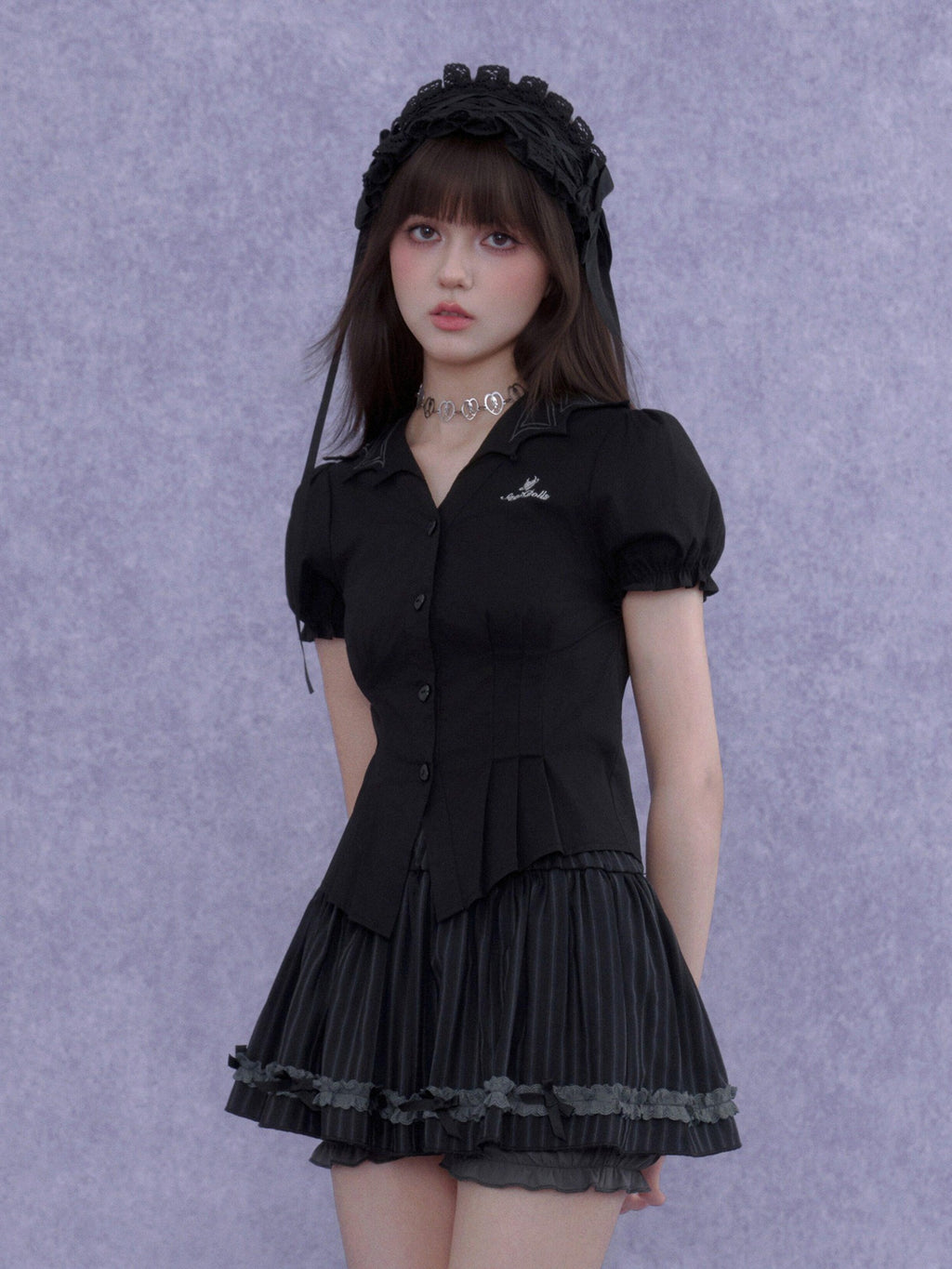 SagiDolls Black Forest Lolita Pleated Slimming Women's Polyester Blend A-line Skirts