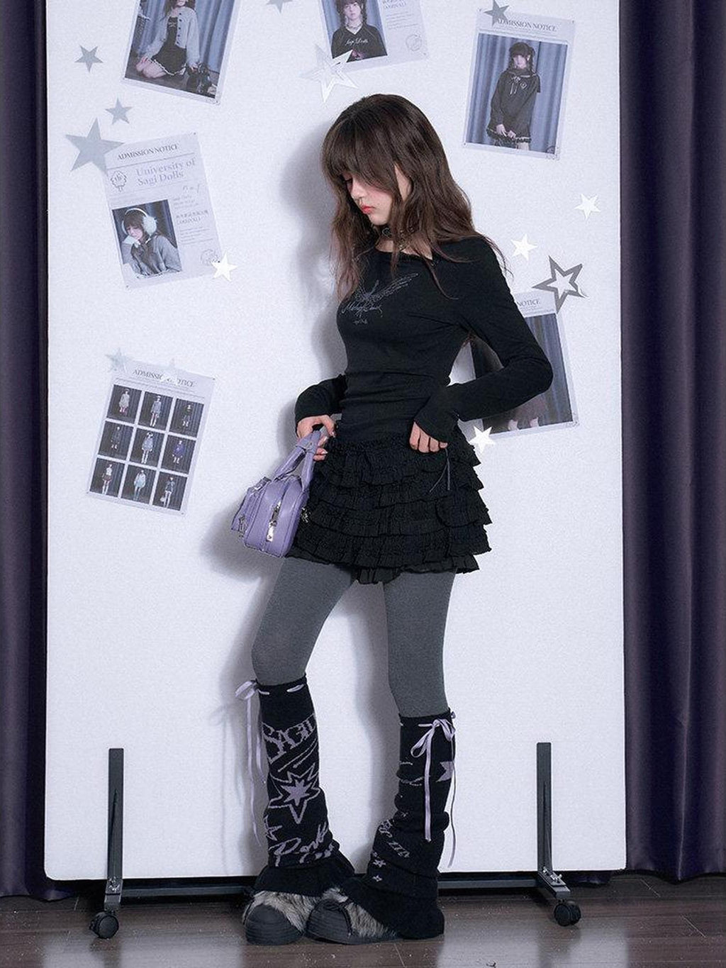 SagiDolls Black Lace High Waist Cake Skirt Women's Cotton Blend Casual Mini Dresses