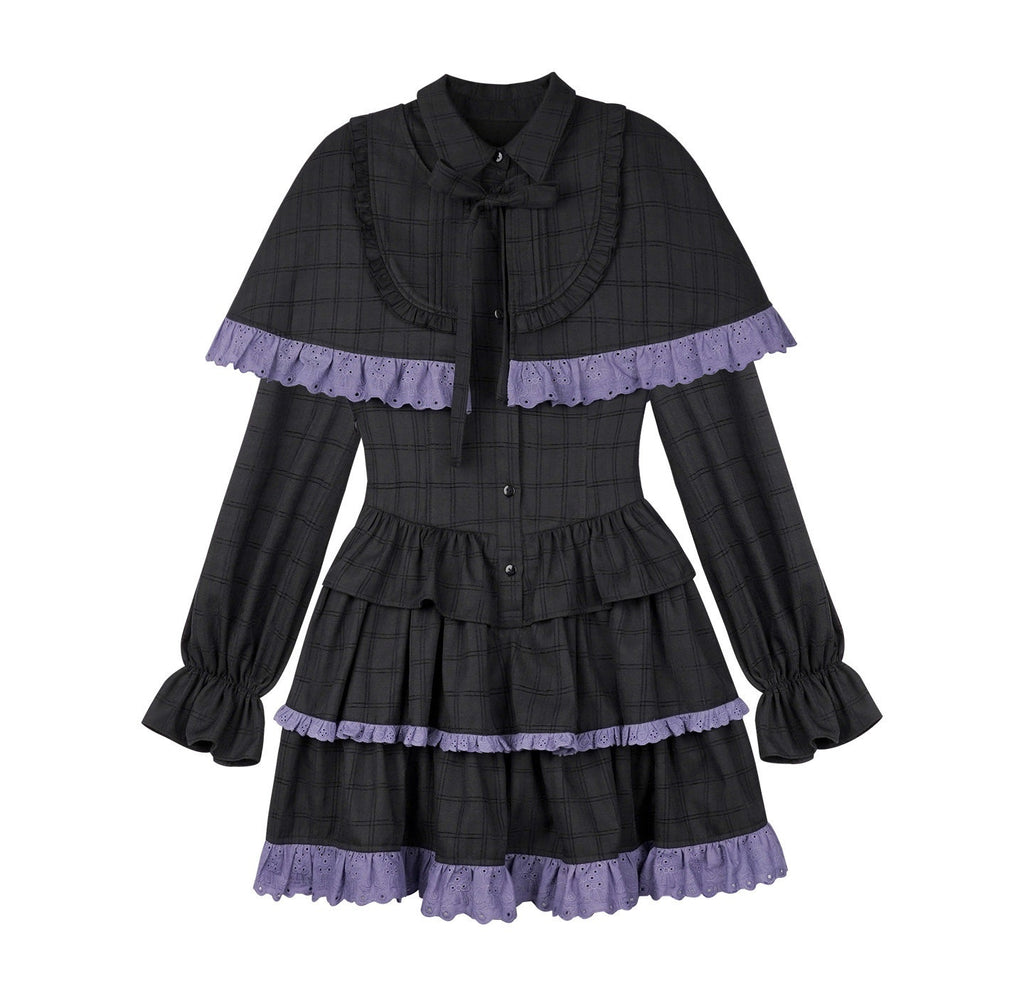 SagiDolls_Black_Purple_Detachable_Cape_Tiered_Skirt_Women's_Polyester_Corset_Mini_Dresses_1005938291633_MISSTT