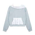 SagiDolls_Blue_White_Star_Print_Embroidered_Faux_Layered_Hooded_Women's_Cotton_Hoodies_1085043295338_MISSTT