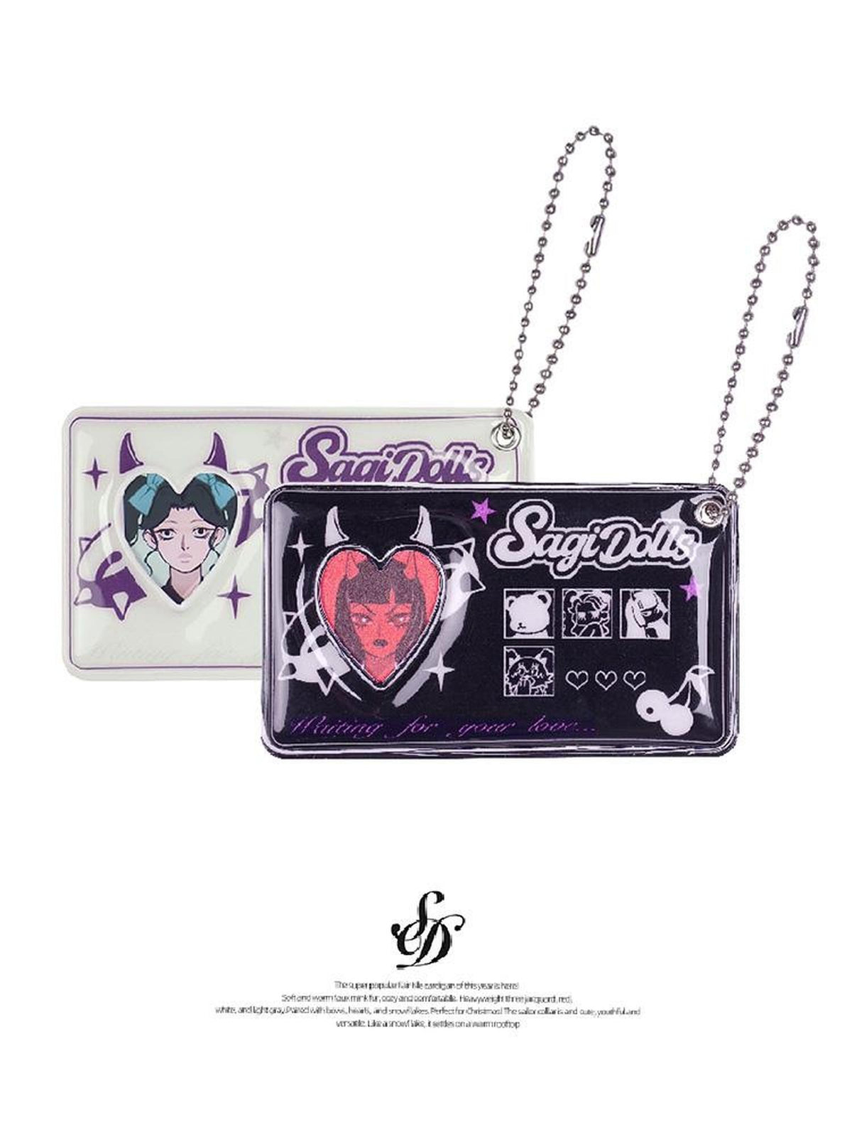SagiDolls Cartoon Sweet Cool Card Holder Chain Women's Keychains