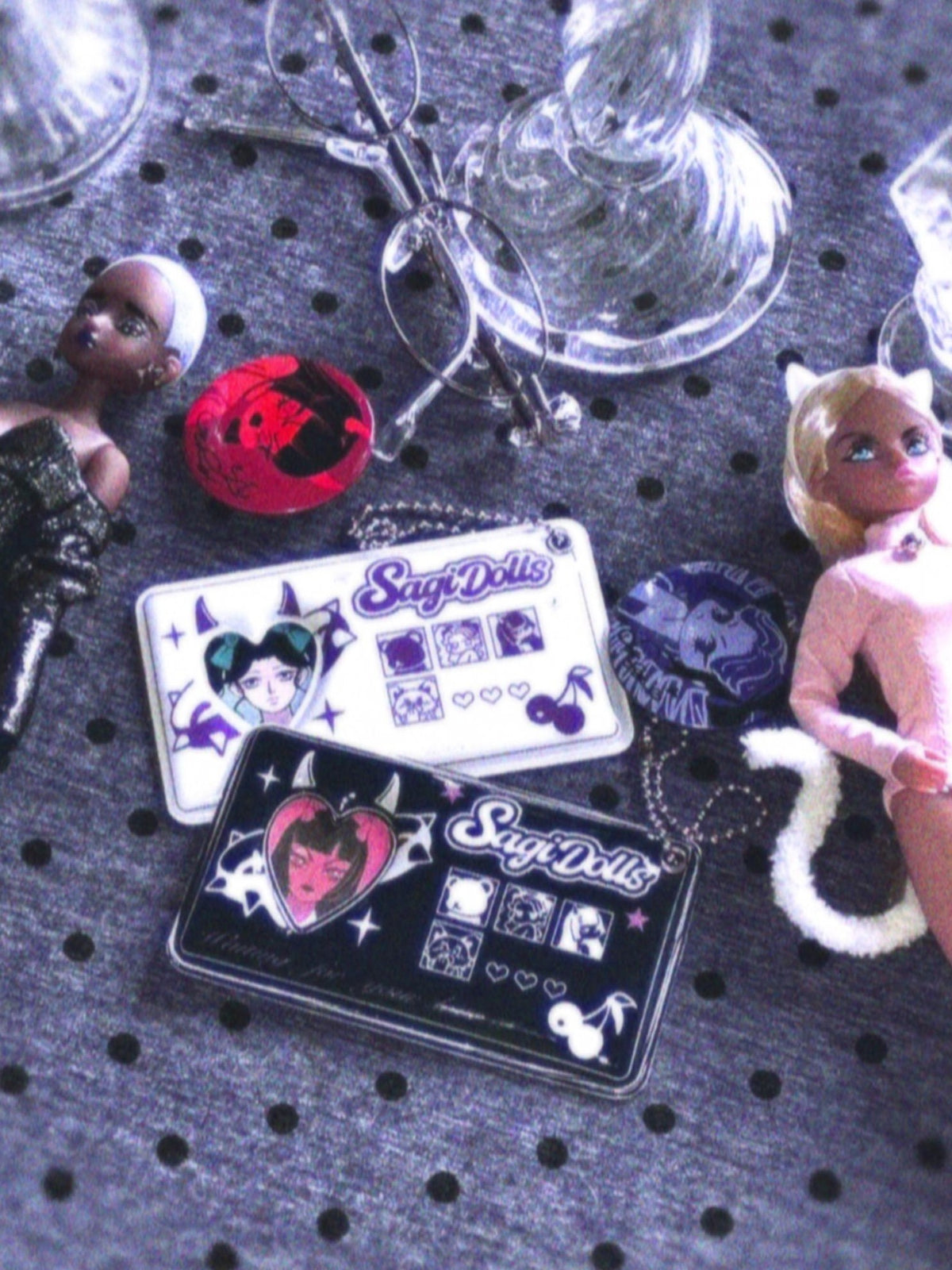 SagiDolls Cartoon Sweet Cool Card Holder Chain Women's Keychains