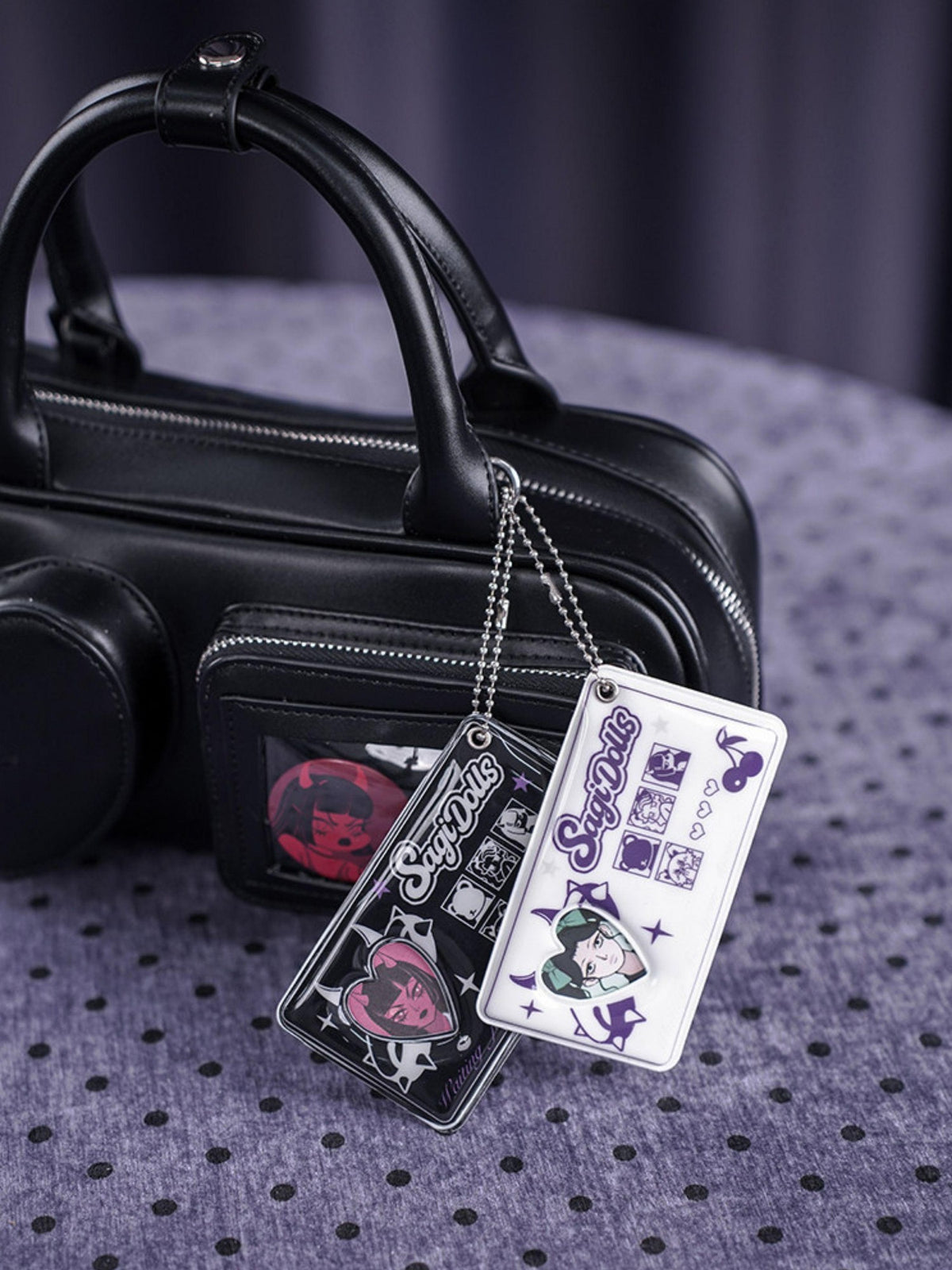 SagiDolls Cartoon Sweet Cool Card Holder Chain Women's Keychains