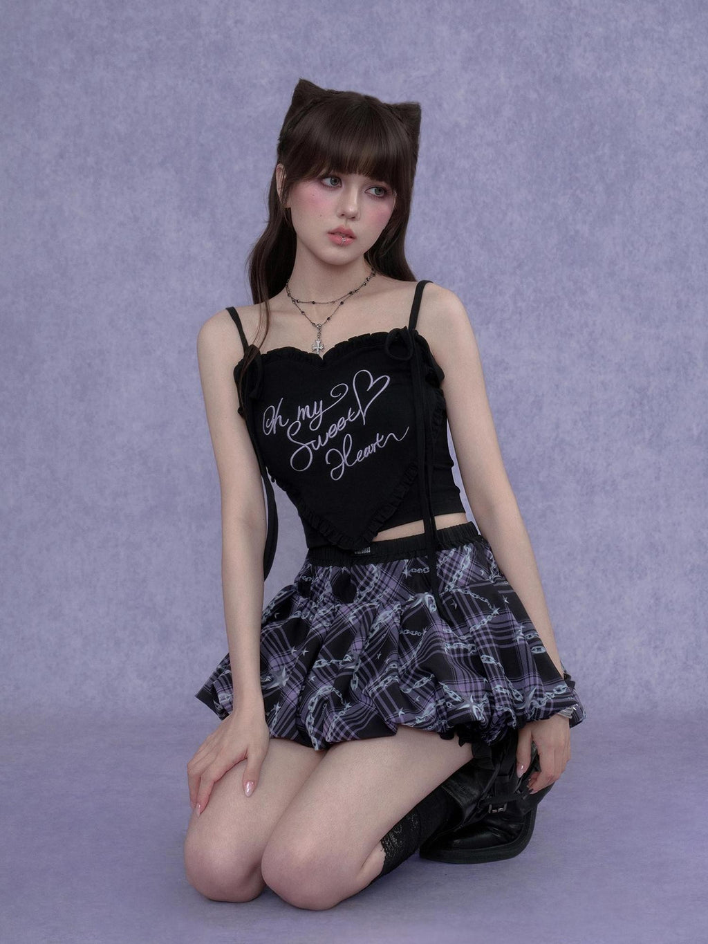 SagiDolls Chain Print Bubble Women's Polyester Mini Skirts