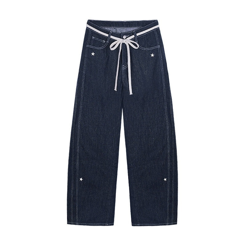 SagiDolls_Deep_Blue_Star_Embroidered_Studded_Structured_Women's_Denim_Chinos_891200221525_MISSTT