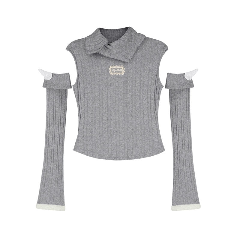SagiDolls_Detachable_Sleeves_Winged_Fold_Over_Collar_Slim_Fit_Women's_Polyester_Turtleneck_Sweaters_1083088949703_MISSTT