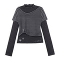 SagiDolls_Dog_Paw_Print_Striped_Rhinestone_Women's_Long_Sleeve_T-shirts_867431601581_MISSTT