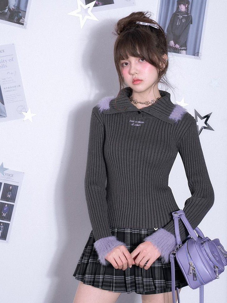SagiDolls Embroidered Letter Slim Fit Women's Knit Turtleneck Sweaters
