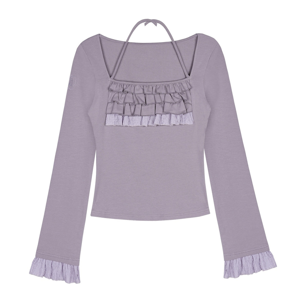 SagiDolls_Embroidered_Ruffled_Square_Neck_Flared_Sleeve_Cotton_Women's_Long_Sleeve_T-shirts_1070439184461_MISSTT
