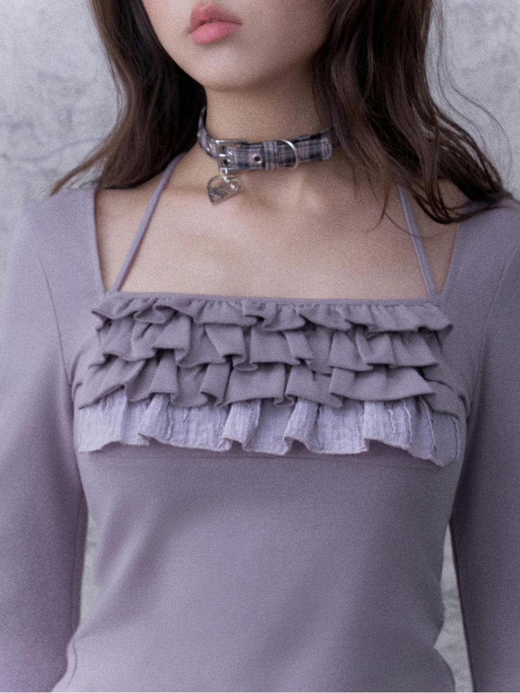 SagiDolls Embroidered Ruffled Square Neck Flared Sleeve Cotton Women's Long Sleeve T-shirts