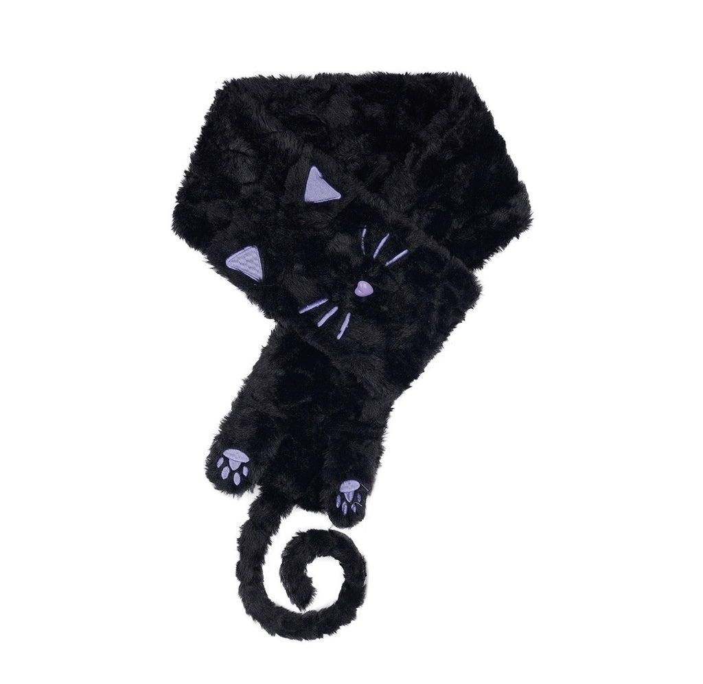 SagiDolls_Fluffy_Embroidered_Cat_Women's_Polyester_Knit_Scarves_&_Shawls_989296538818_MISSTT