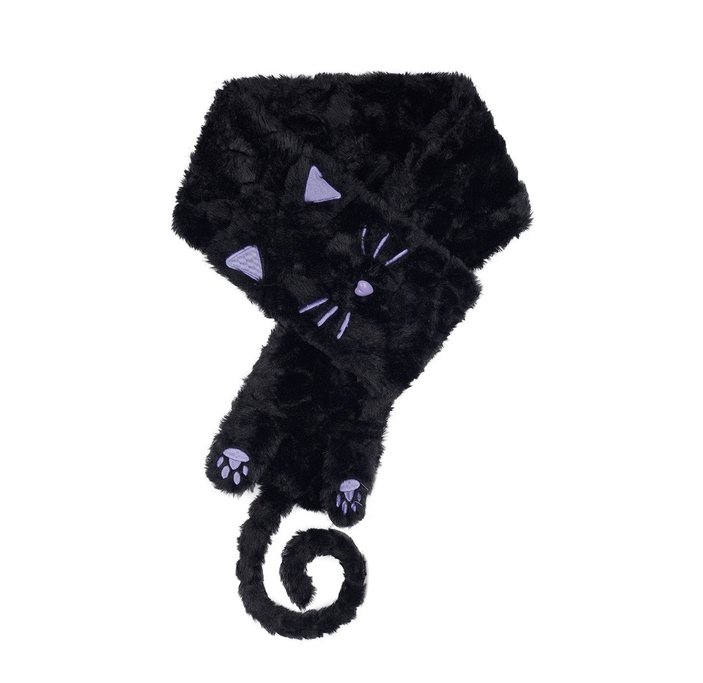 SagiDolls_Fluffy_Embroidered_Cat_Women's_Polyester_Knit_Scarves_&_Shawls_989296538818_MISSTT