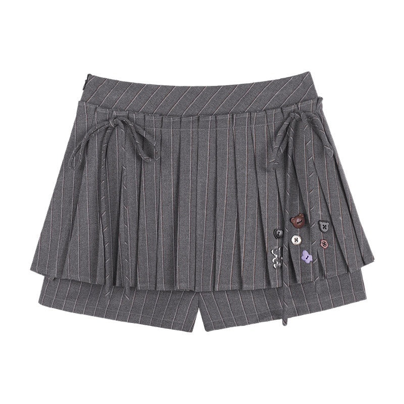 SagiDolls_Gray_Buttoned_Tie_High_Waist_Pressed_Pleat_Women's_Polyester_Pleated_Skirts_896612928961_MISSTT