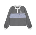 SagiDolls_Gray_Purple_Striped_Embroidered_Print_Polo_Women's_Long_Sleeve_T-shirts_994411519703_MISSTT