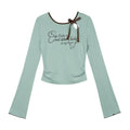 SagiDolls_Green_Bow_Print_Slim_Fit_Women's_Cotton_Long_Sleeve_T-shirts_814660156776_MISSTT