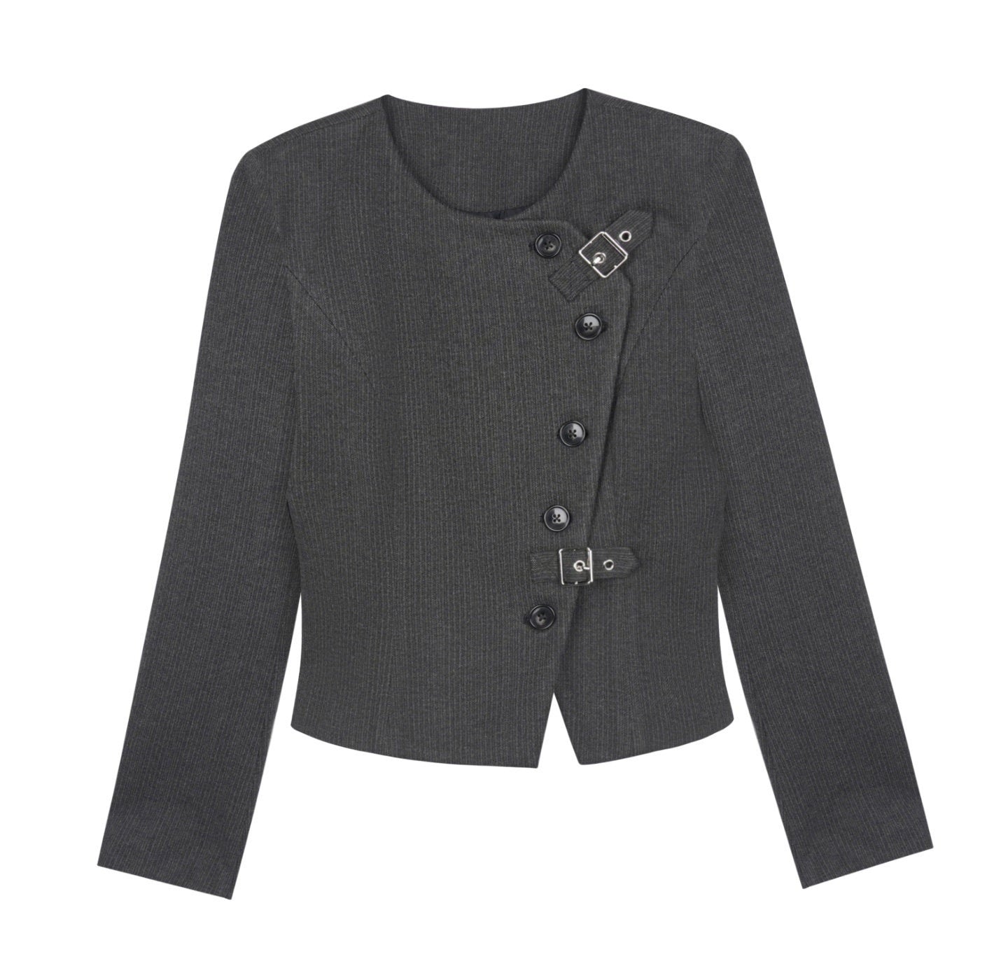 SagiDolls_Grey_Asymmetrical_Button_Placket_Metal_Hardware_Women's_Wool_Blend_Overshirts_990062061682_MISSTT
