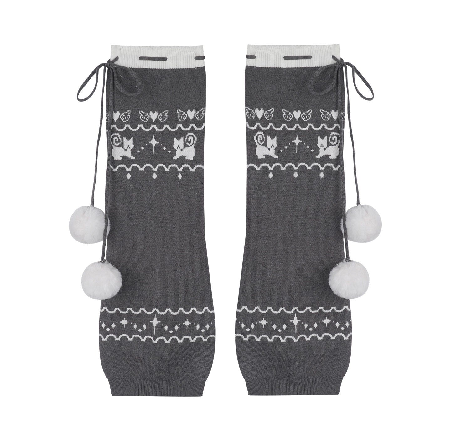 SagiDolls_Heather_Gray_Jacquard_Mid_Calf_Women's_Thick_Knit_Thermal_Leg_Warmers_995791429857_MISSTT