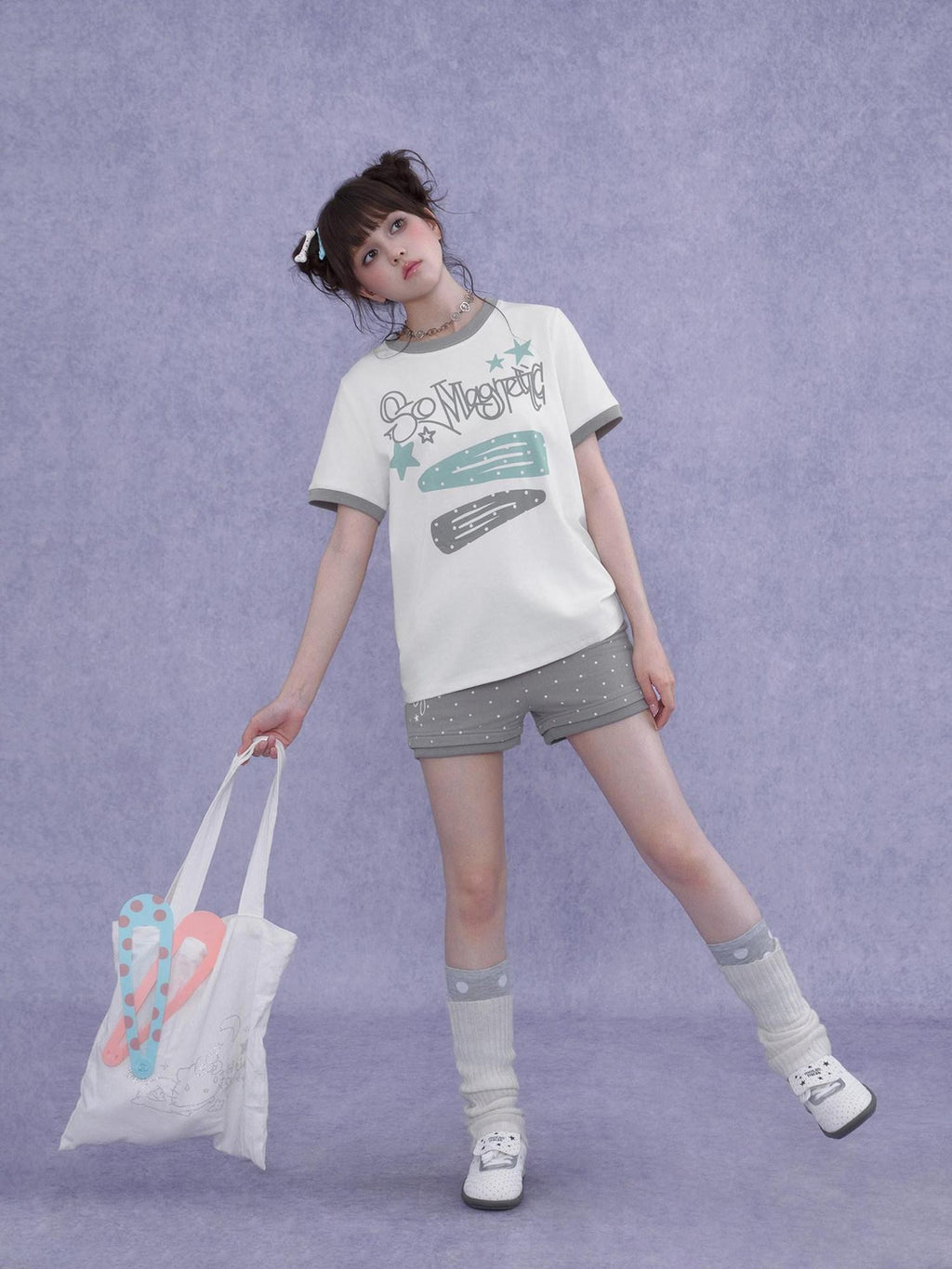 SagiDolls Letter Print Crewneck Women's Cotton Loose Slim Short Sleeve T-shirts