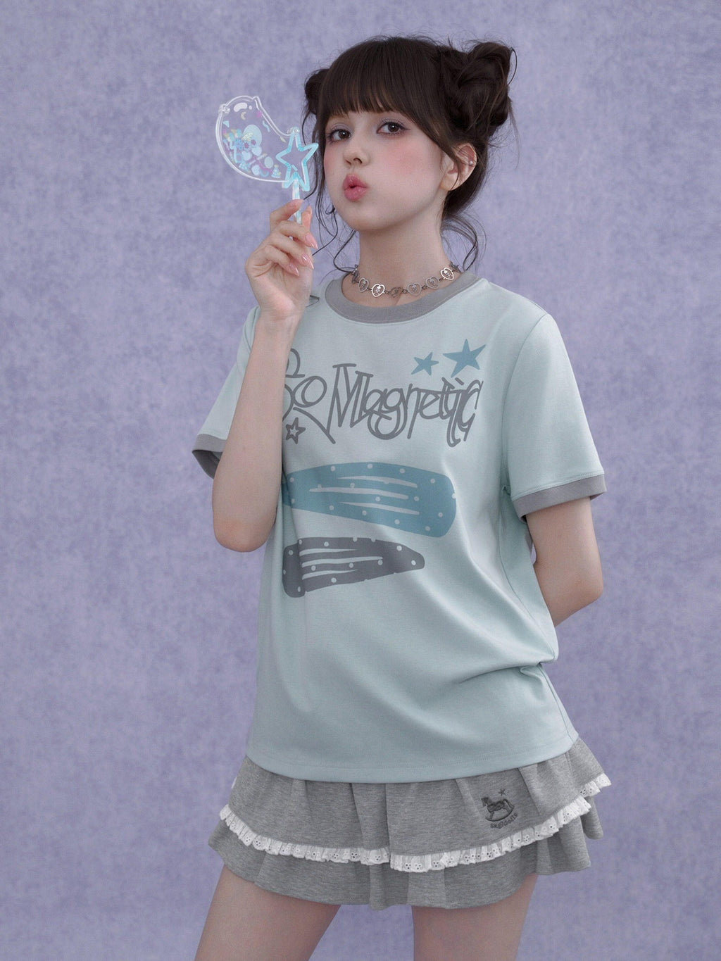 SagiDolls Letter Print Crewneck Women's Cotton Loose Slim Short Sleeve T-shirts