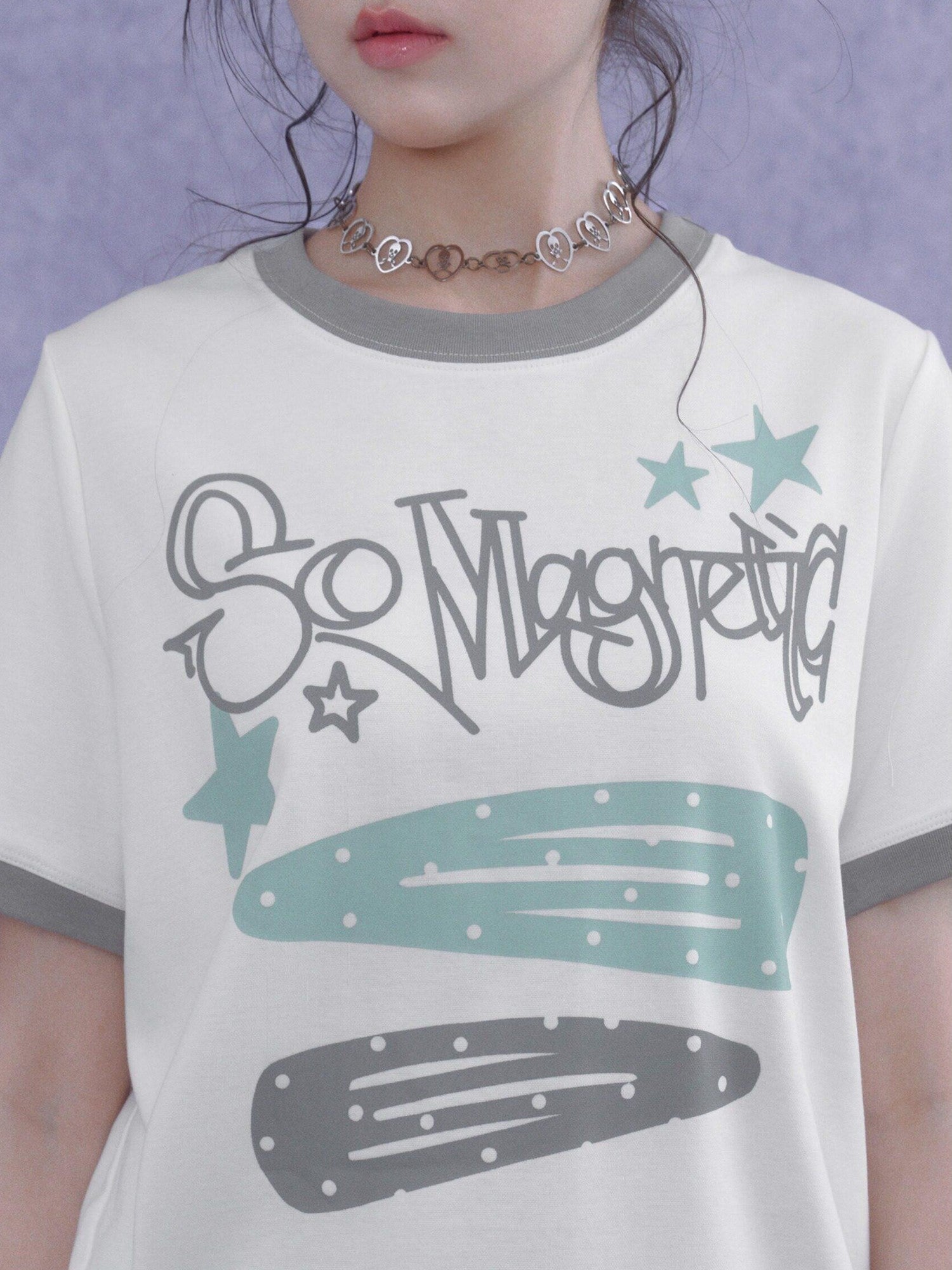 SagiDolls Letter Print Crewneck Women's Cotton Loose Slim Short Sleeve T-shirts