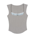 SagiDolls_Light_Gray_Square_Neck_Faux_Two_Piece_Bow_Slim_Women's_Cotton_Blend_Tank_Tops_929122093521_MISSTT