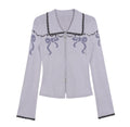 SagiDolls_Light_Purple_Bow_Jacquard_Bell_Sleeve_Lapel_Zipper_Women's_Viscose_Cardigans_1001013010857_MISSTT