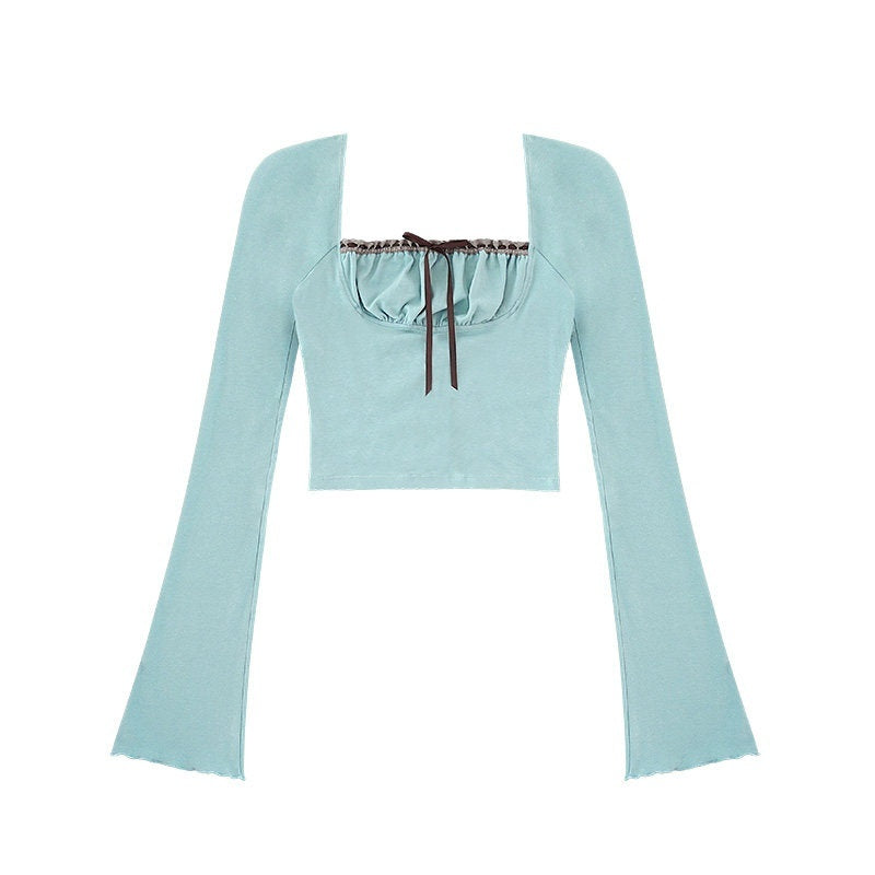 SagiDolls_Mint_Green_Seamed_Flare_Sleeve_Square_Neck_Women's_Cotton_Long_Sleeve_T-shirts_730939651426_MISSTT