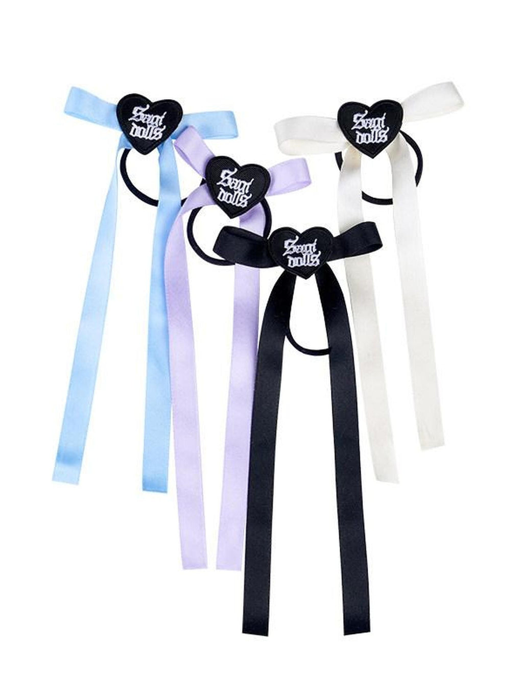 SagiDolls Multicolor Cute Ballet Heart Bow Ribbon Women's Fabric Hair Ties