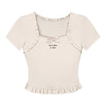 SagiDolls_Oatmeal_Square_Neck_Embroidered_Bow_Ruffle_Women's_Cotton_Short_Sleeve_T-shirts_782476745919_MISSTT
