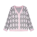 SagiDolls_Pink_Argyle_Button_Down_Loose_V-neck_Long_Sleeve_Women's_Cardigans_1082017542946_MISSTT