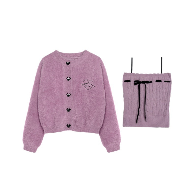 SagiDolls_Pink_Sweet_Strappy_Knit_Women's_Nylon_Cardigans_743548967991_MISSTT