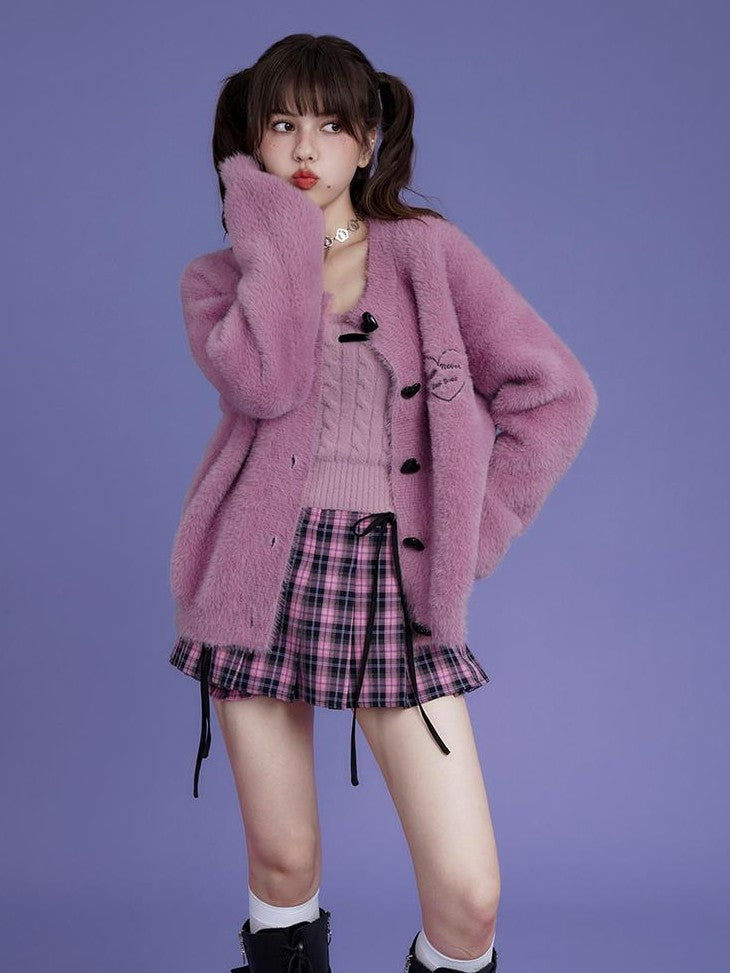 SagiDolls Pink Sweet Strappy Knit Women's Nylon Cardigans