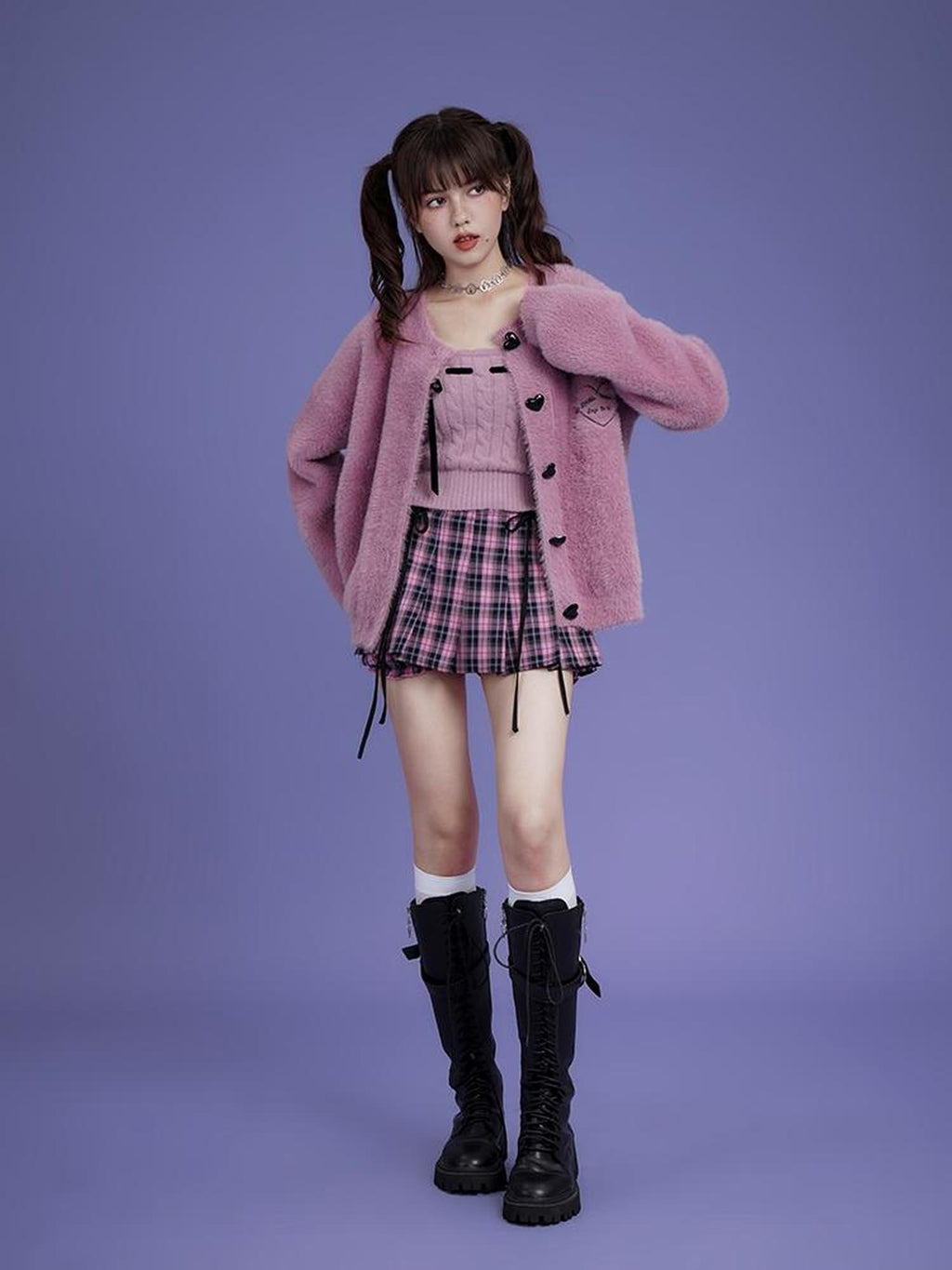 SagiDolls Pink Sweet Strappy Knit Women's Nylon Cardigans