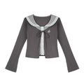 SagiDolls_Preppy_Lace_Sailor_Collar_Faux_Two_Piece_Cinched_Waist_Women's_Cotton_Long_Sleeve_T-shirts_1082020934577_MISSTT