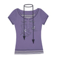 SagiDolls_Purple_Bear_Print_Faux_Layered_Spliced_Knit_Women's_Short_Sleeve_T-shirts_928485750833_MISSTT