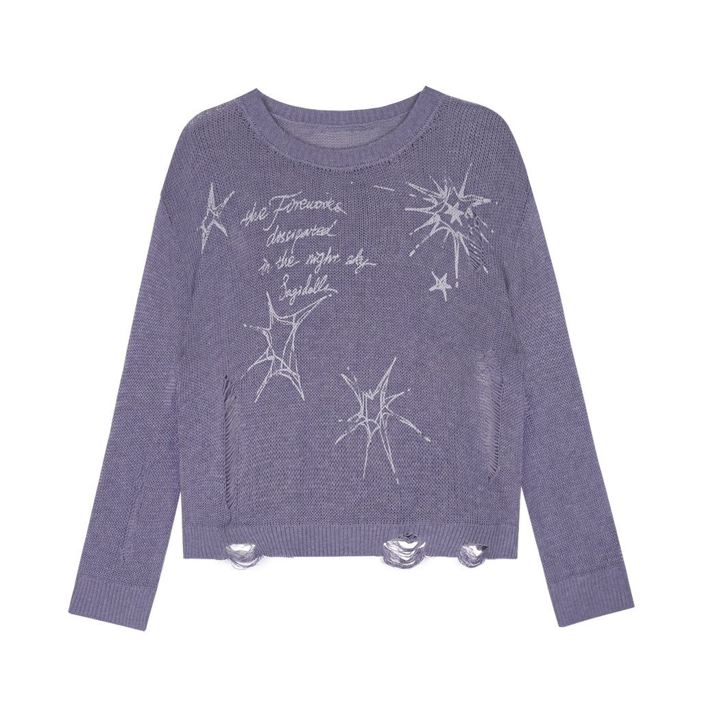 SagiDolls_Purple_Distressed_Knit_Pointelle_Print_Women's_Loose_Fit_Sweaters_1073860574573_MISSTT
