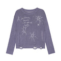 SagiDolls_Purple_Distressed_Knit_Pointelle_Print_Women's_Loose_Fit_Sweaters_1073860574573_MISSTT
